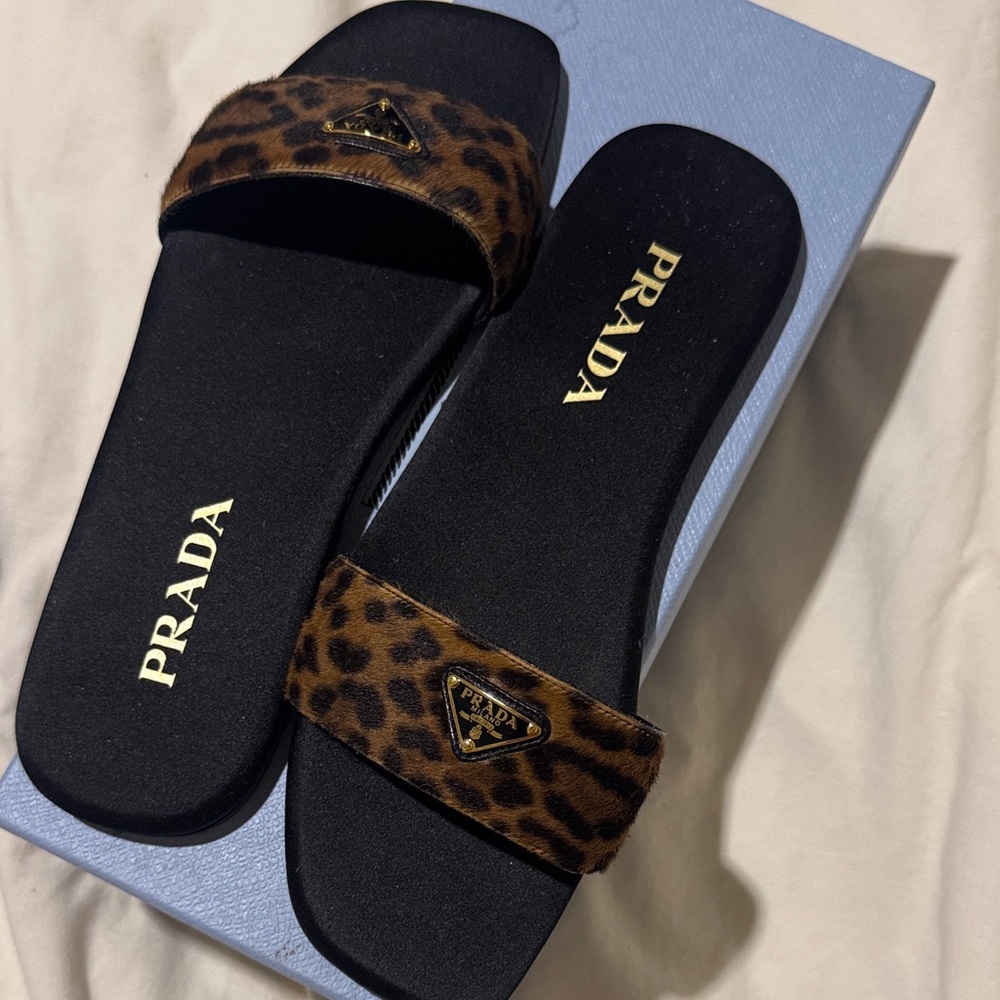 Prada Leopard Print Women's sandals. Size EU 37 (6 1/2 US)